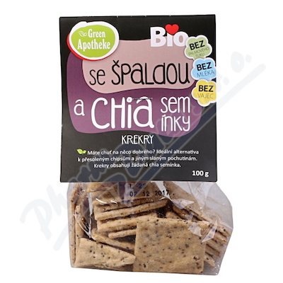 Green Apotheke Krekry špaldové S Chia Bio 100g
