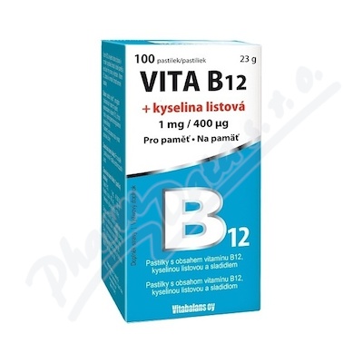 Vita B12+kyselina Listová 1mg/400mcg Tbl.100