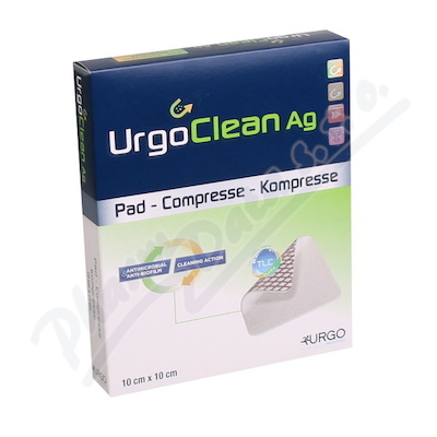 Urgoclean Ag, Krytí Absorpční S Lipidokoloidní částí, Se Stříbrem 10cmx10cm,mikroadherentní,vlákna s vysoce absorpčn