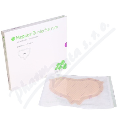 Mepilex Border Sacrum 22x25 cm, 10 ks, samolepící absorpční pěnové krytí