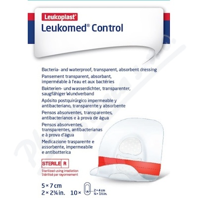 Leukoplast Leukomed Control absorpční krytí s polštářkem 5x7cm 10ks