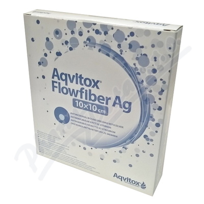 Aqvitox Flowfiber Ag 10x10cm,antimikrobiální se stříbrem,10ks