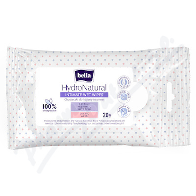 Bella HydroNatural intimní vlhčené ubrousky 20ks