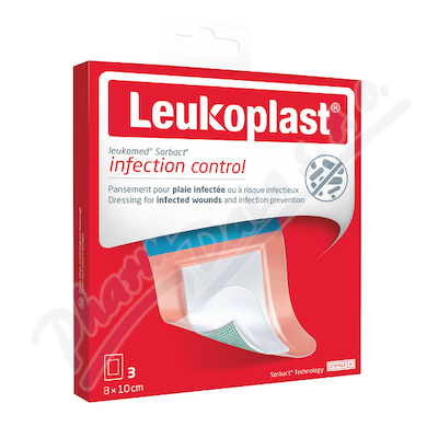Leukoplast Leukomed Sorbact Antim.krytí 8x10cm 3ks