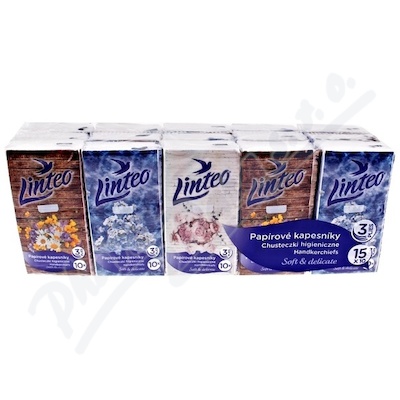 Linteo Papírové Kapesníky 3vrstvé 15x10ks