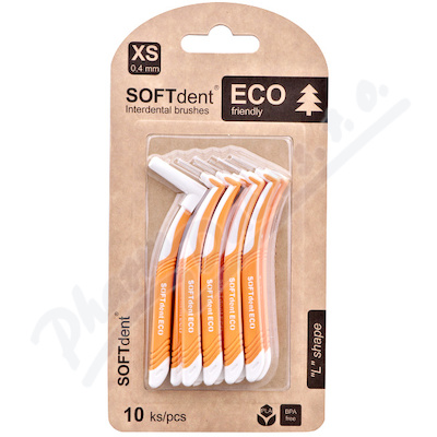 Softdent Eco Mezizubní Kartáček Zahnutý 0.4mm 10ks