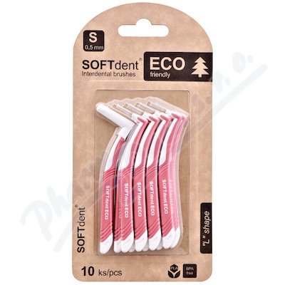 Softdent Eco Mezizubní Kartáček Zahnutý 0.5mm 10ks