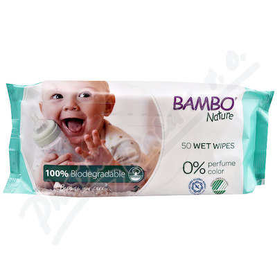 Bambo Nature Biodegradabilní Dětské Ubrousky 50ks