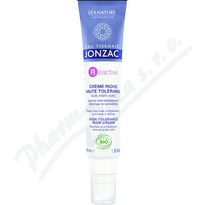 Jonzac Reactive Výživný krém na intolerantní pleť bez parfemace BIO 40ml