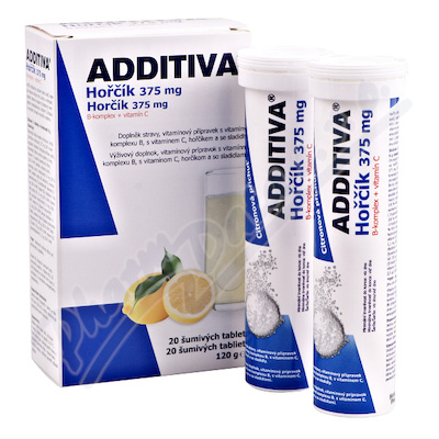 Additiva Horčík 375mg+b-komplex+vit.c šum.tbl.2x10