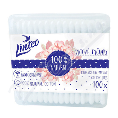 Vatové Tyčinky Papírové Linteo Box 100ks