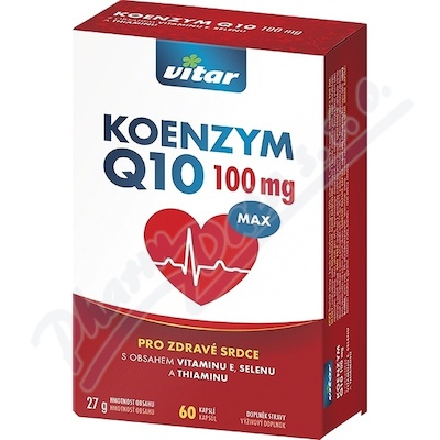 Vitar Koenzym Q10 100mg+se+vit.e+thiamin Cps.60