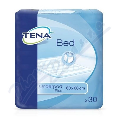 Tena Bed Plus Secure Zone 60x60 podložky absorpční, 60x60cm,1250ml,30ks