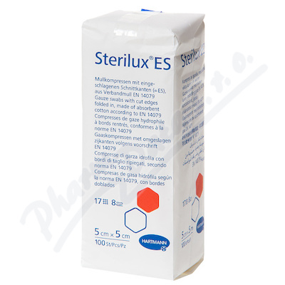 Gáza Skládaná Kompresy Nesterilní Sterilux Es 5x5cm,8 vrstev,100ks