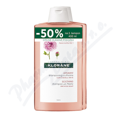 Klorane Šampon pivoňka-citlivá pokožka 400ml duo