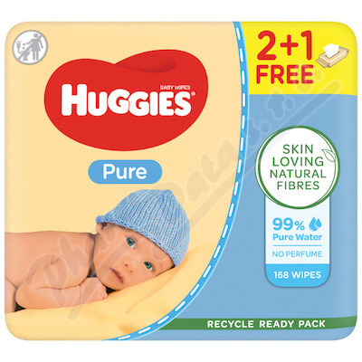 Huggies Pure Triplo Vlhčené Ubrousky 3x56ks