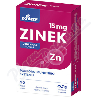 Vitar Zinek 15mg Tbl.90