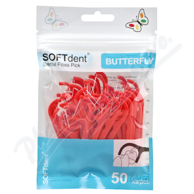 Softdent Butterfly Dentální Párátka S Nití 50ks
