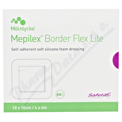Mepilex Border Flex Lite 10x10 cm, 5 ks, tenké samolepící pěnové krytí