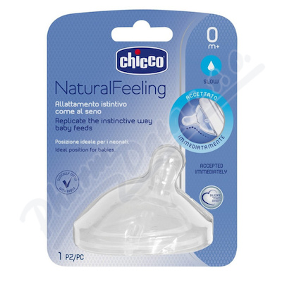 Chicco Dudlík Natural Feeling silikon pomalý průtok 0m+ 1ks
