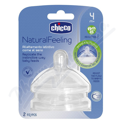 Chicco Dudlík Natural Feeling silikon nastavitelný průtok 4m+ 2ks