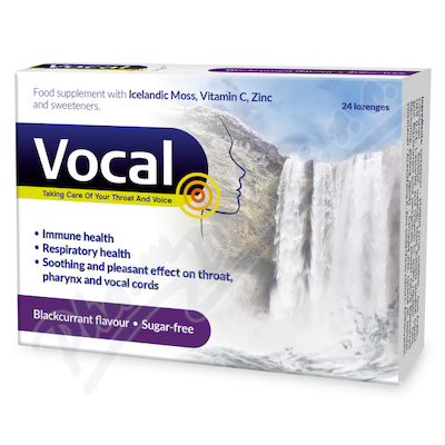 Vocal Pastilky Bez Cukru S Příchutí černý Ryb.24ks
