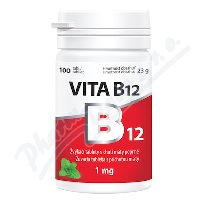 Vita-b12 1mg žvýkací Tbl.100 S Příchutí Máty Cz/sk