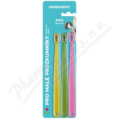 Herbadent Kids Zubní Kartáček Do 8 Let 3ks