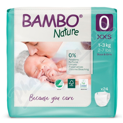 Bambo Nature 0 Dětské Plenkové Kalhotky 1-3kg 24ks