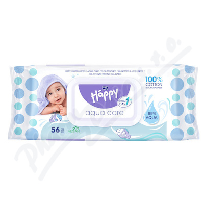 Happy vlhčené ubrousky Aqua care 56ks