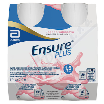 Ensure Plus Jahodová Příchuť perorální roztok 4x220ml