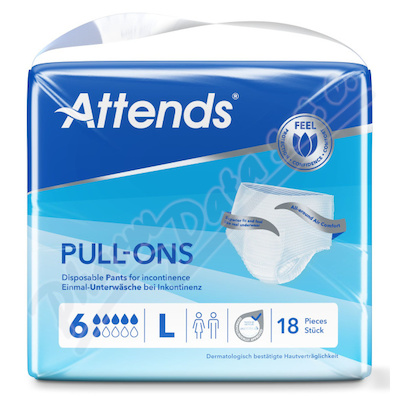 Kalhotky Absorpční Attends Pull-ons 6 Large boky 100-140cm,1478ml,18ks