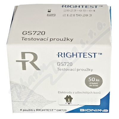 Proužky Diagnostické Rightest Gs720 / Mylife Unio inzulínový režim,bezkontaktní odběr testovacího pr
