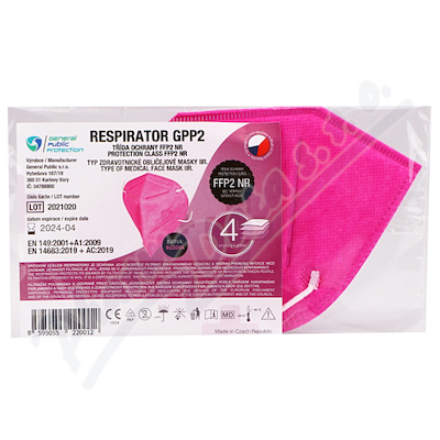 Respirátor Gpp2 Tř.ochrany Ffp2 Nr 1ks Růžový