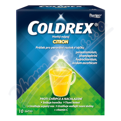 Coldrex Horký nápoj citron 750mg/10mg/60mg 10 sáčků