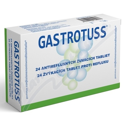Gastrotuss žvýkací Tablety Proti Refluxu 24ks