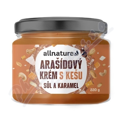 Allnature Arašídový krém S Kešu Solí A Karamelem 220g