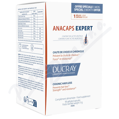 Ducray Anacaps Expert-chronické vypadávání vlasů 90 kapslí