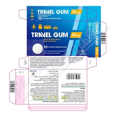 Travel Gum 20mg léčivé žvýkací gumy 10