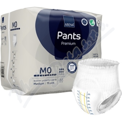 Abena Pants Premium M0 kalhotky absorpční navlékací, prodyšné, boky 80-110 CM, 1100ML, 15KS