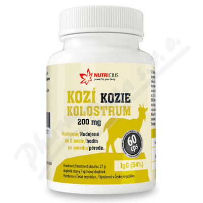 Kozí Kolostrum 200mg IGG 54% 60 kapslí