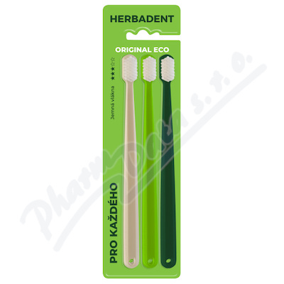 Herbadent Original Eco zubní kartáček jemný 3 ks