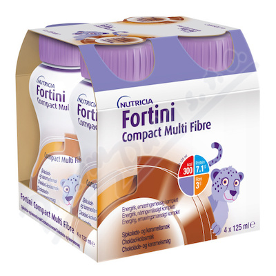 Fortini Compact Multi Fibre S Příchutí čokoláda-karamel perorální roztok 4x125ml