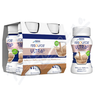 Resource Ultra + High Protein Kávová Příchuť perorální roztok 4x125ml