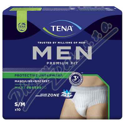 Tena Men Pu Maxi S/M kalhotky absorpční natahovací 10ks