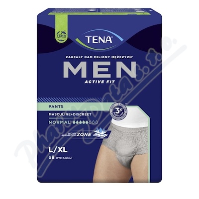 Tena Men Pants Normal Grey L/xl kalhotky absorpční natahovací,boky 95-130cm,850ml,