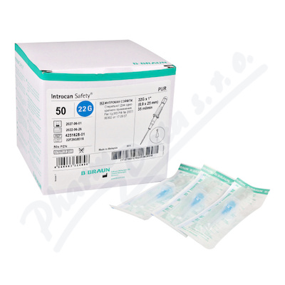 Introcan Safety G22 0.9x25 mm modrá 50 kusů