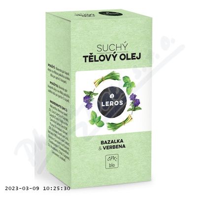 Leros Suchý tělový olej bazalka & verbena 100 ml
