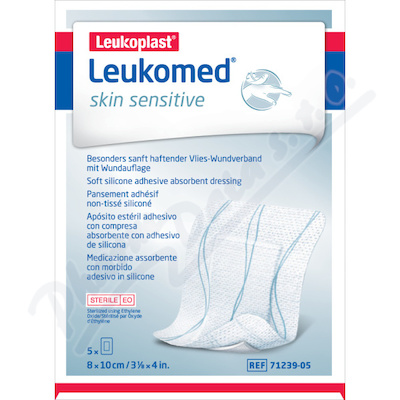 Leukomed Skin sensitive 8cmx10cm netkané krytí s polštářkem 5 kusů