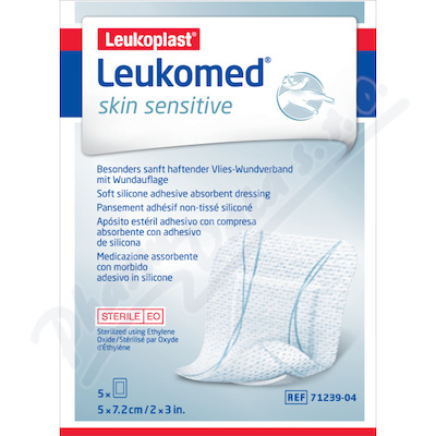 Leukomed Skin sensitive 5cmx7,2cm netkané krytí s polštářkem 5 kusů